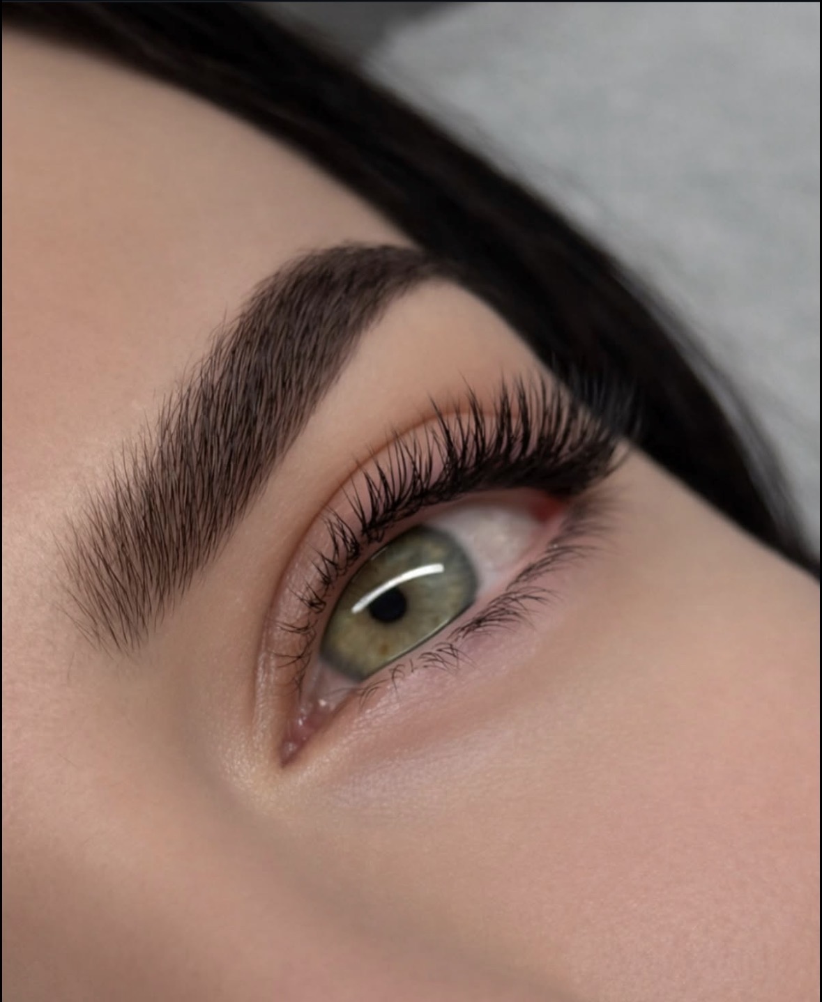 Wispy lash extensions close-up